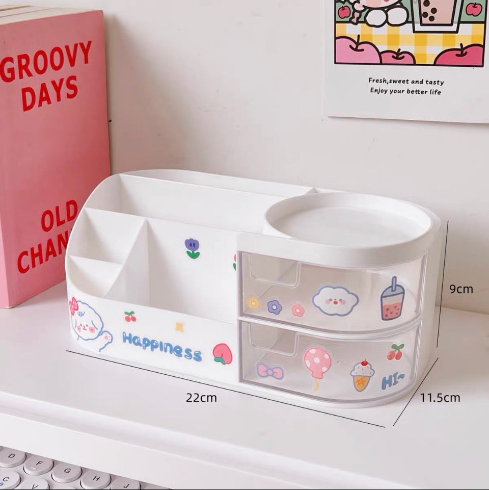 Desktop storage box, Cute storage drawer, Desk storage cabinet, Multi sections organizer, Office storage box, Table organizer