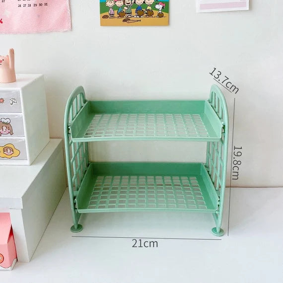 Cute desktop storage rack, 2 tier desktop shelf, Organizer for office, Home organization, Makeup organizer, Double layer bathroom shelves