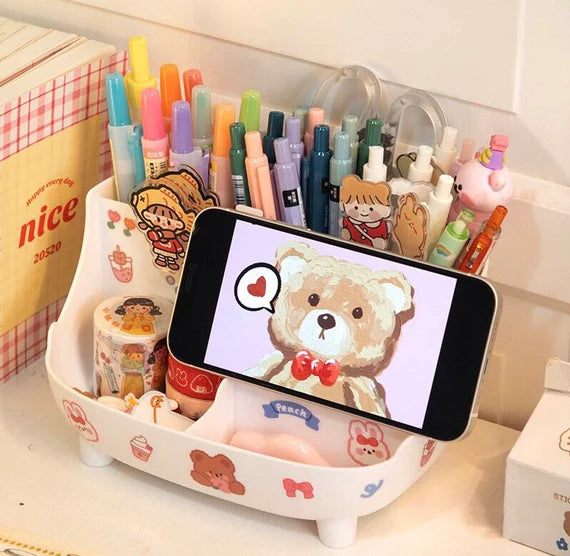 Cute desktop storage box, 6 Section drawer, Makeup organizer, Table storage holder, Storage drawer for office