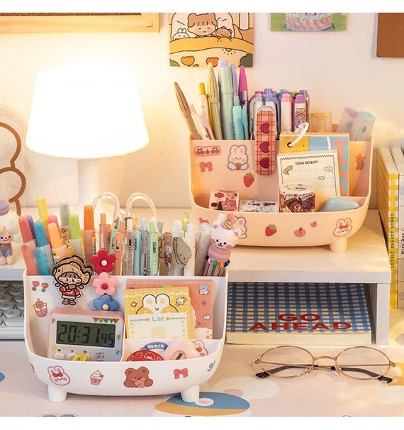 Cute desktop storage box, 6 Section drawer, Makeup organizer, Table storage holder, Storage drawer for office