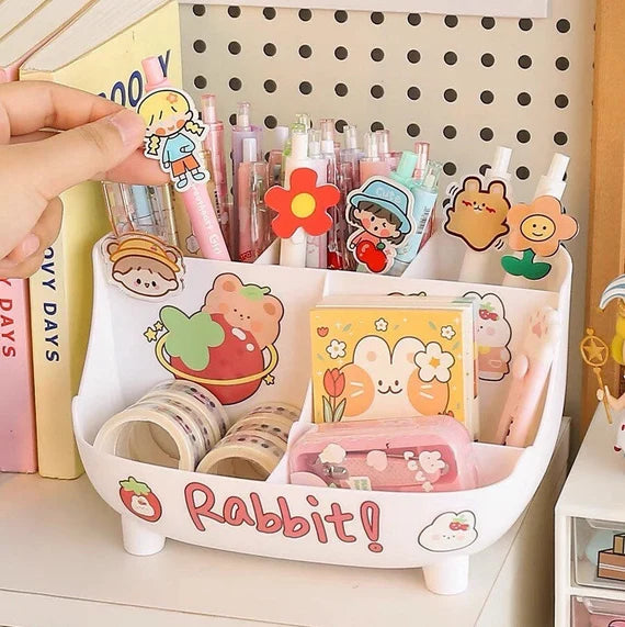 Cute desktop storage box, 6 Section drawer, Makeup organizer, Table storage holder, Storage drawer for office