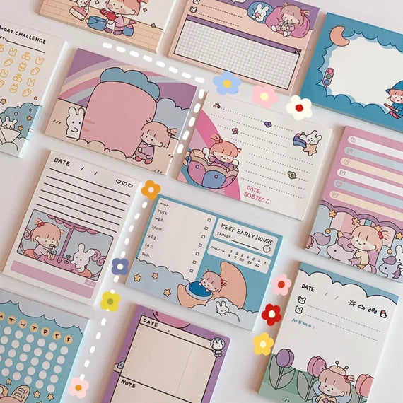 Cute To-do-list notepad, Mini daily planer, Cartoon to do list notebook, Plan sticky note, Bullet journal sticker, 50 Sheet pad, Paper note