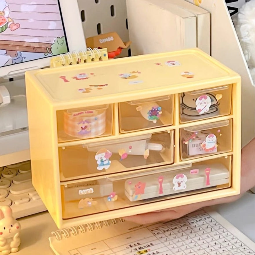 6 drawer desktop cabinet, Cute desktop storage cabinet, Colorful jewelry organizer