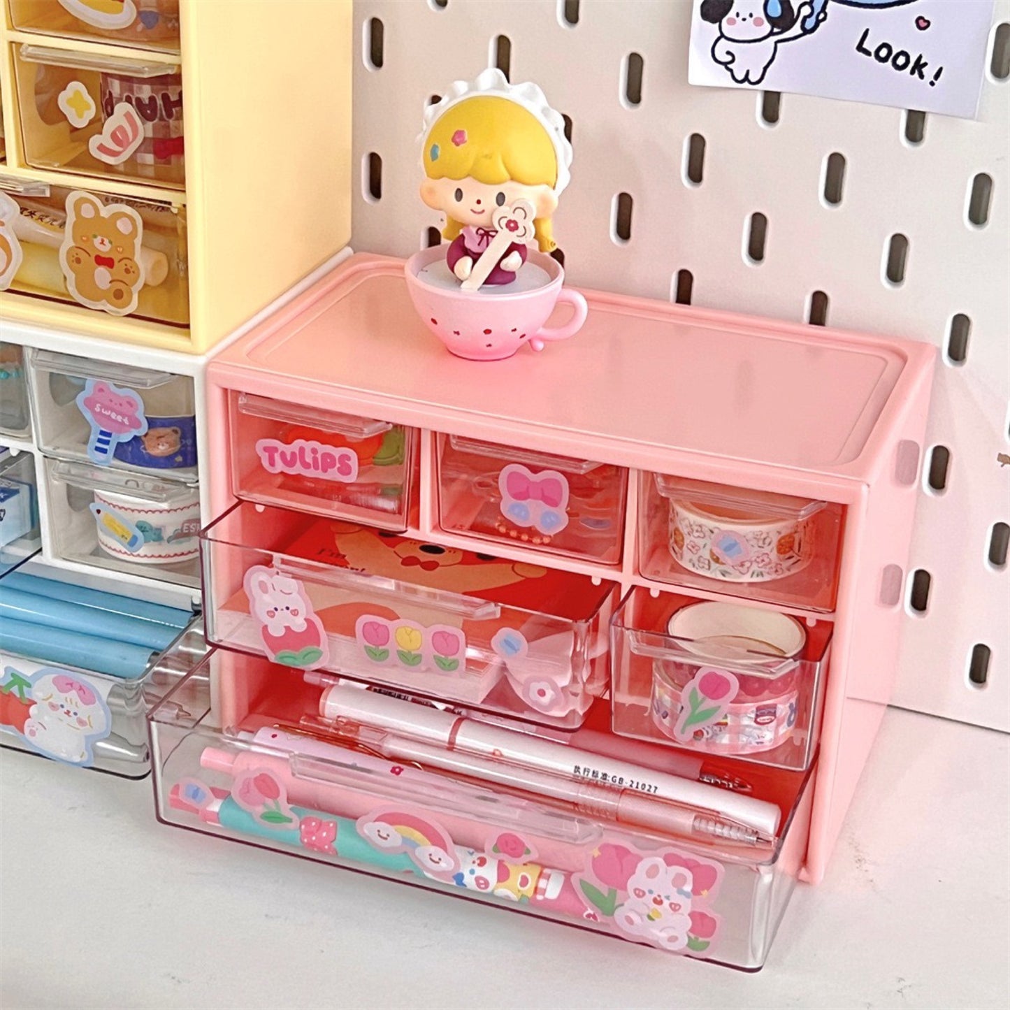 6 drawer desktop cabinet, Cute desktop storage cabinet, Colorful jewelry organizer