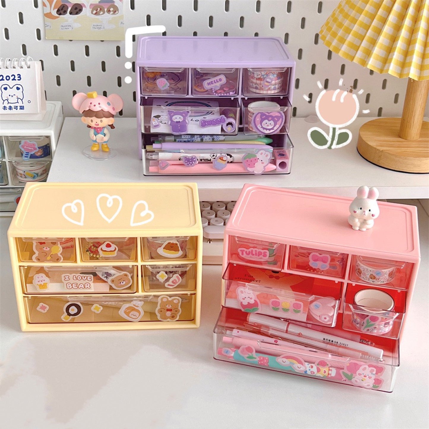 6 drawer desktop cabinet, Cute desktop storage cabinet, Colorful jewelry organizer