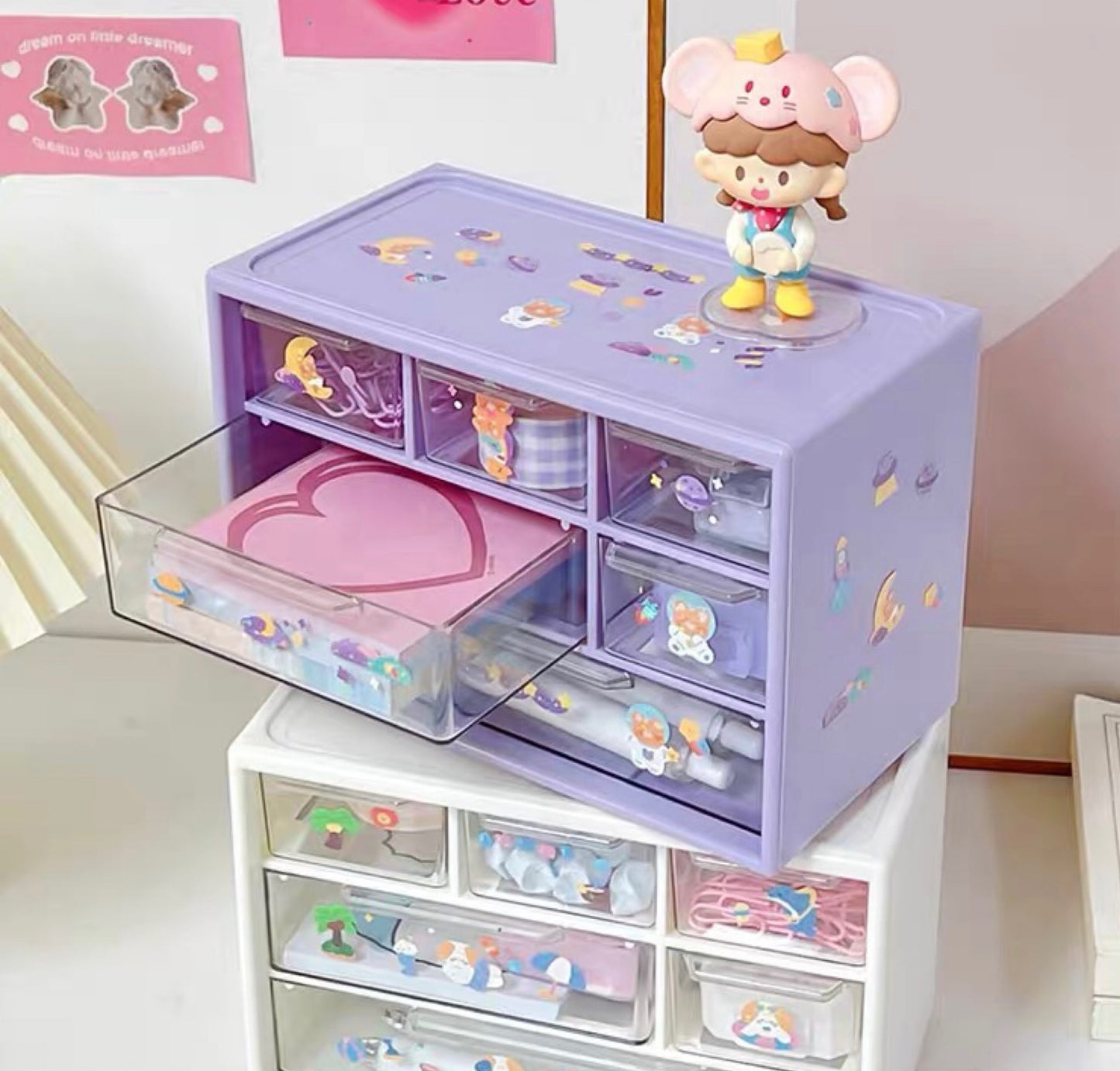 6 drawer desktop cabinet, Cute desktop storage cabinet, Colorful jewelry organizer