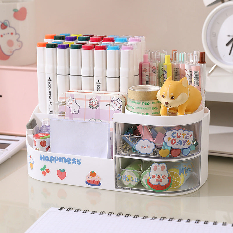 Desktop storage box, Cute storage drawer, Desk storage cabinet, Multi sections organizer, Office storage box, Table organizer