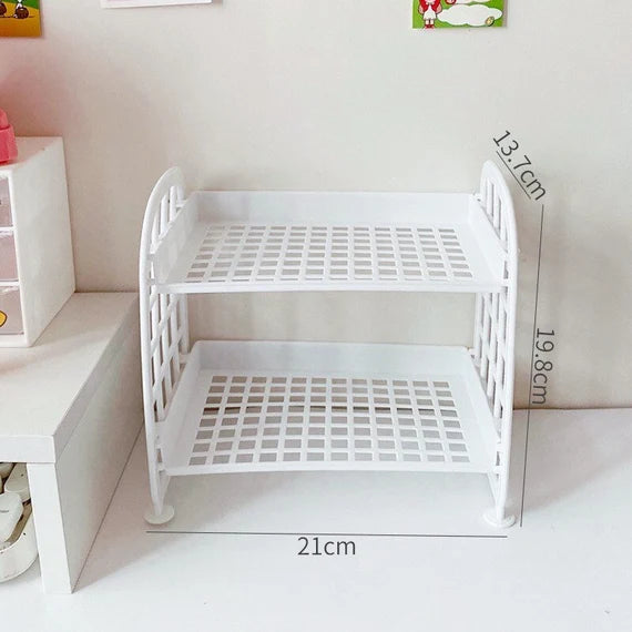 Cute desktop storage rack, 2 tier desktop shelf, Organizer for office, Home organization, Makeup organizer, Double layer bathroom shelves