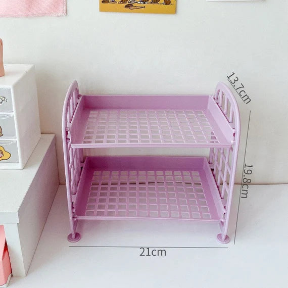 Cute desktop storage rack, 2 tier desktop shelf, Organizer for office, Home organization, Makeup organizer, Double layer bathroom shelves