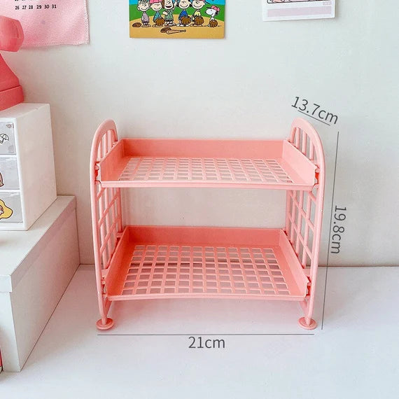 Cute desktop storage rack, 2 tier desktop shelf, Organizer for office, Home organization, Makeup organizer, Double layer bathroom shelves