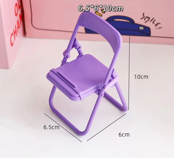 Cute cell phone holder, Desktop phone stands, Colorful mini chairs phone stand for desk, Portable smartphone stands, Phone holder for travel