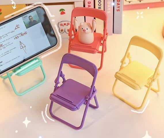 Cute cell phone holder, Desktop phone stands, Colorful mini chairs phone stand for desk, Portable smartphone stands, Phone holder for travel