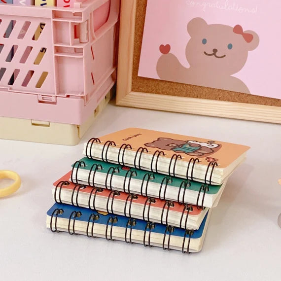 Cute mini notebook, Portable blank note book, Cartoon notepad,  Hardcover mini planner