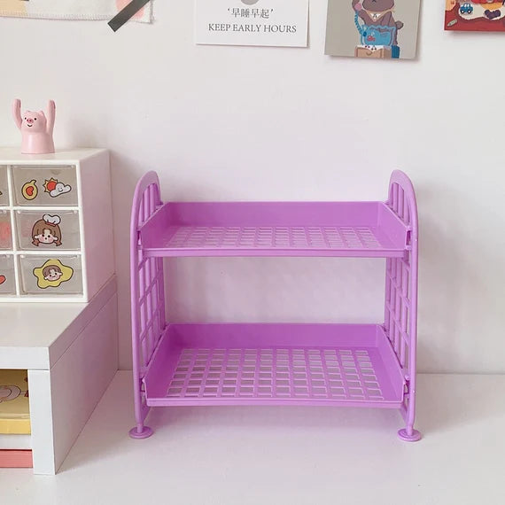Cute desktop storage rack, 2 tier desktop shelf, Organizer for office, Home organization, Makeup organizer, Double layer bathroom shelves