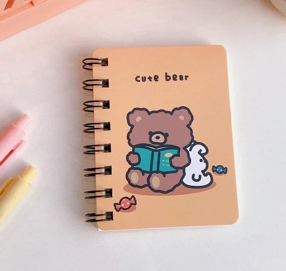 Cute mini notebook, Portable blank note book, Cartoon notepad,  Hardcover mini planner