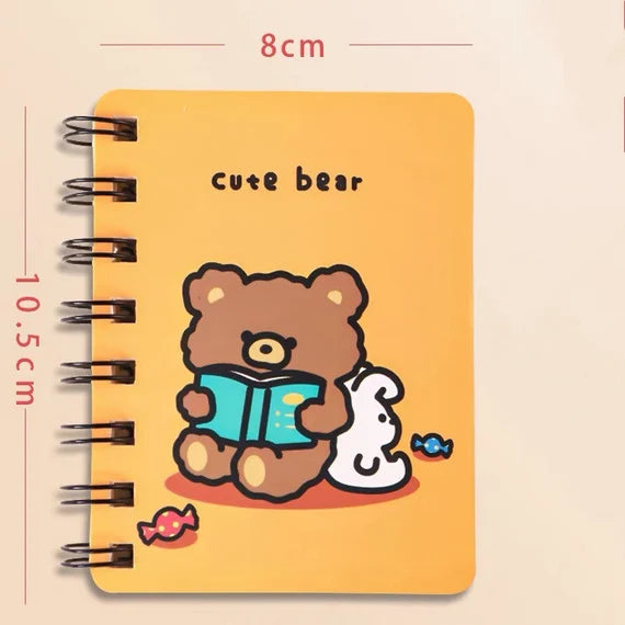 Cute mini notebook, Portable blank note book, Cartoon notepad,  Hardcover mini planner