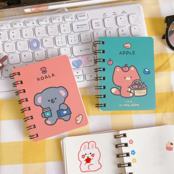 Cute mini notebook, Portable blank note book, Cartoon notepad,  Hardcover mini planner