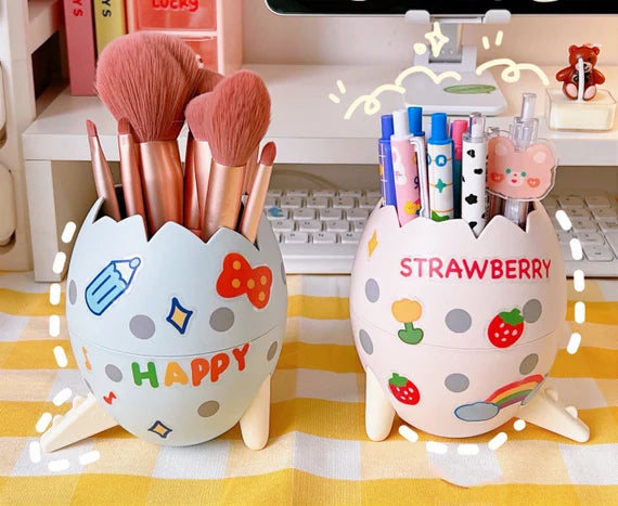 Cute pen holder, Dinosaur egg organizer, Egg shaped container, Desktop storage box, Makeup brush holder, Pencil holder