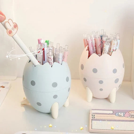 Cute pen holder, Dinosaur egg organizer, Egg shaped container, Desktop storage box, Makeup brush holder, Pencil holder