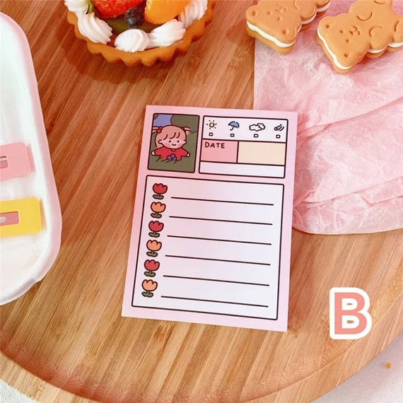 Cute To-do-list notepad, Mini daily planer, Cartoon to do list notebook, Plan sticky note, Bullet journal sticker, 50 Sheet pad, Paper note