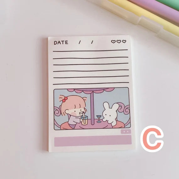 Cute To-do-list notepad, Mini daily planer, Cartoon to do list notebook, Plan sticky note, Bullet journal sticker, 50 Sheet pad, Paper note
