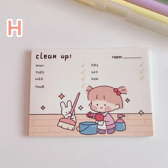 Cute To-do-list notepad, Mini daily planer, Cartoon to do list notebook, Plan sticky note, Bullet journal sticker, 50 Sheet pad, Paper note