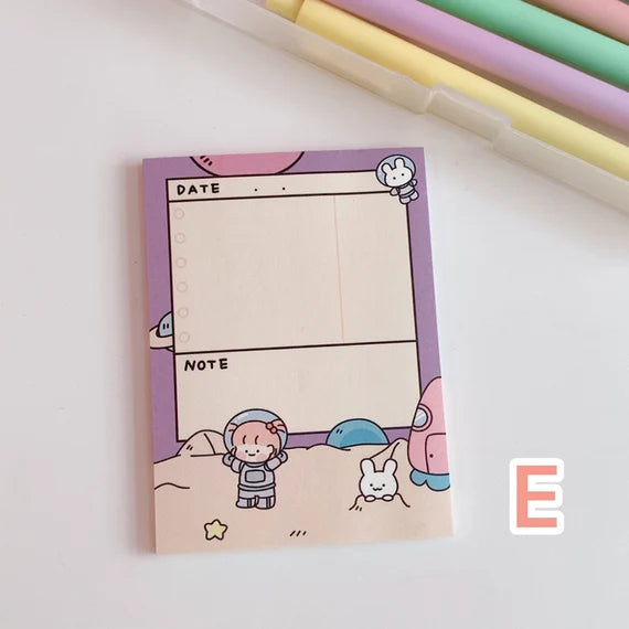 Cute To-do-list notepad, Mini daily planer, Cartoon to do list notebook, Plan sticky note, Bullet journal sticker, 50 Sheet pad, Paper note